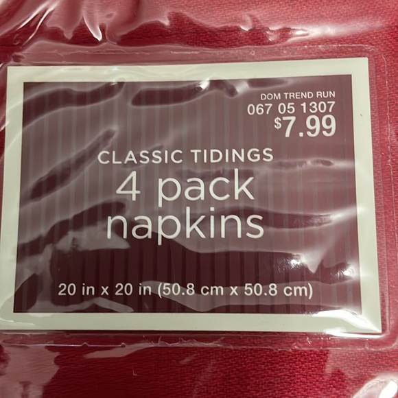 12 Classic Deep Red Cloth Napkins. NWT - Picture 3 of 5